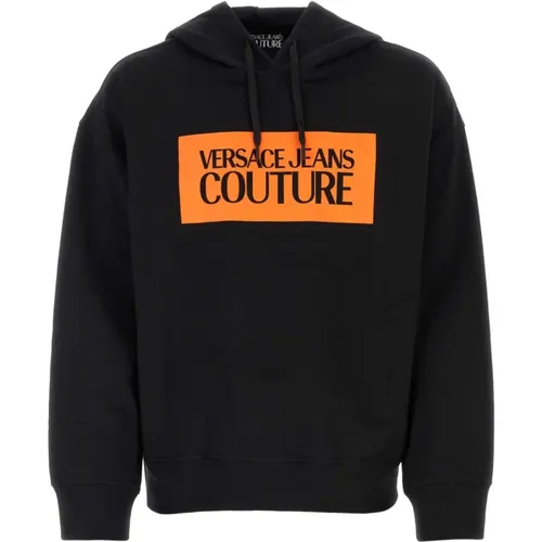 Schwarzer Baumwollpullover - Versace Jeans Couture - Modalova