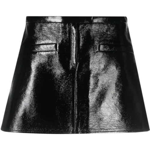 Double slits vinyl mini skirt , female, Sizes: 2XS, S, XS - Courrèges - Modalova