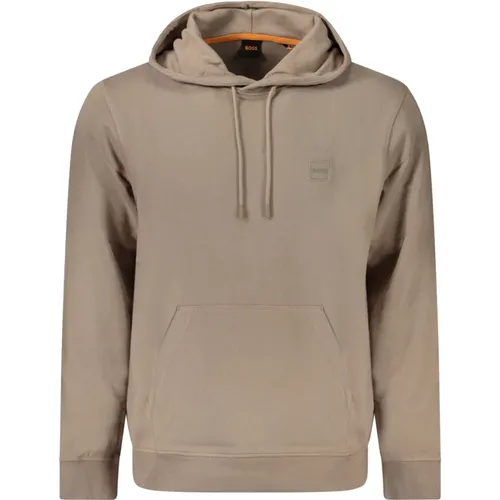 Brauner Kapuzenpullover mit Stickerei , Herren, Größe: M - Hugo Boss - Modalova