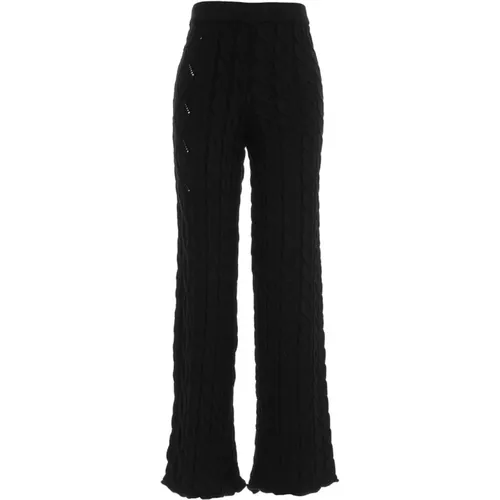 Cozy Knit Wide Leg Trousers , female, Sizes: M - Akep - Modalova