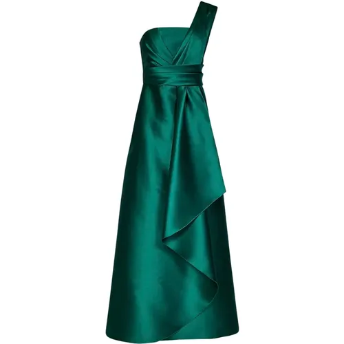 Emerald One-Shoulder Dress , female, Sizes: S - alberta ferretti - Modalova