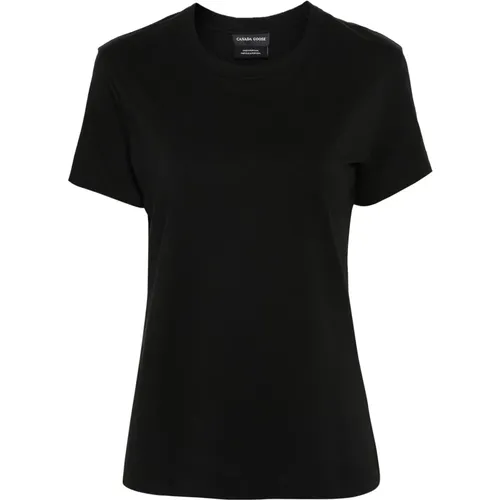 Schwarzes Crewneck T-Shirt und Polo , Damen, Größe: M - Canada Goose - Modalova