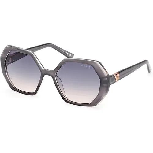 Stilvolle Sonnenbrille mit blauer Verlaufslinse, Braun Verlauf Sonnenbrille,Stilvolle Sonnenbrille in und Burgund,Stylische Sonnenbrille Schwarz Glän - Guess - Modalova