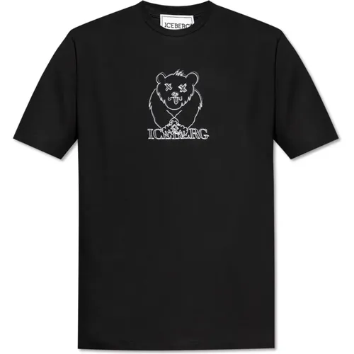 T-Shirt mit Logo , Herren, Größe: L - Iceberg - Modalova