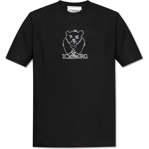 T-Shirt mit Logo , Herren, Größe: M - Iceberg - Modalova