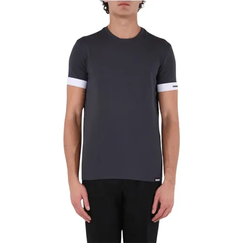 Cotton T-shirt with Logo Print , male, Sizes: XL - Dsquared2 - Modalova
