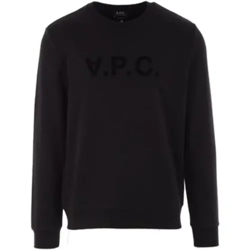 Schwarzer Baumwoll-Jersey-Logo-Pullover , Herren, Größe: L - A.p.c. - Modalova