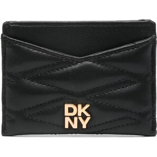 Schwarzer Kartenhalter Geldbörse , Damen, Größe: ONE Size - DKNY - Modalova