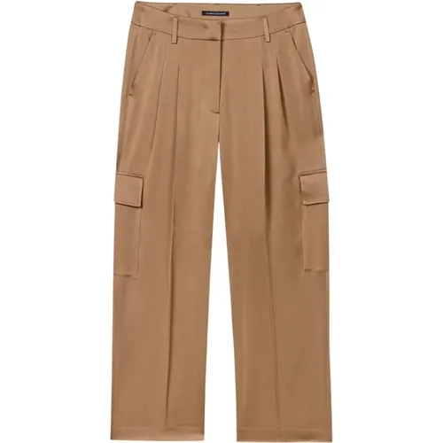Satin Cargo Cropped Trousers , female, Sizes: XS, L, M - LUISA CERANO - Modalova