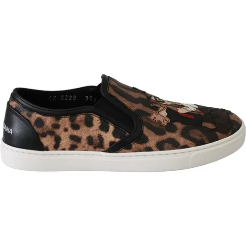 Leopard Print Loafers für Eleganten Komfort - Dolce & Gabbana - Modalova