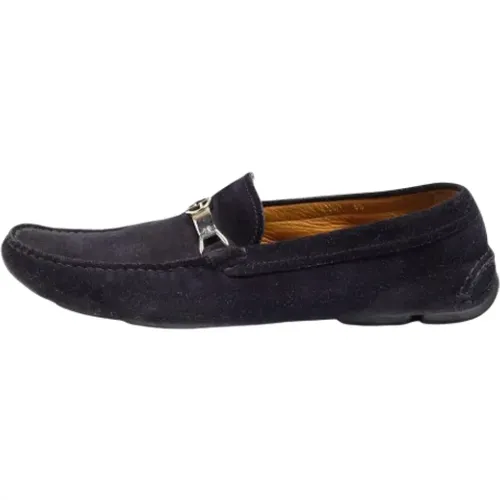 Pre-owned Suede flats , male, Sizes: 9 1/2 UK - Armani Pre-owned - Modalova