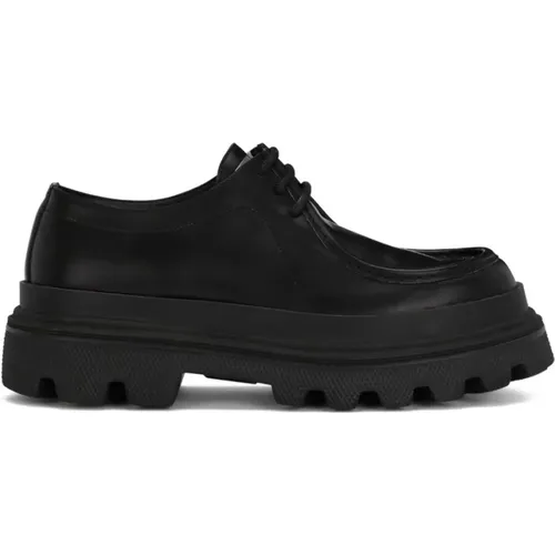 Schwarze Leder Derby Schuhe,Schwarze Leder Schnürschuhe - Dolce & Gabbana - Modalova