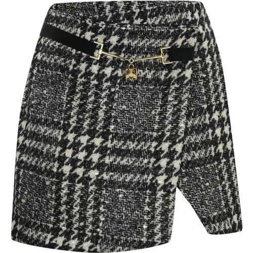 Tweed Wickelrock Prinz von Wales , Damen, Größe: XS - Elisabetta Franchi - Modalova