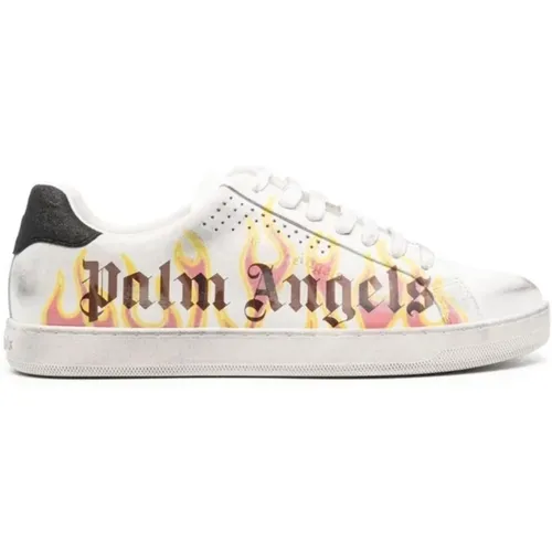 Flame Logo Sneakers in /Yellow , male, Sizes: 10 UK - Palm Angels - Modalova