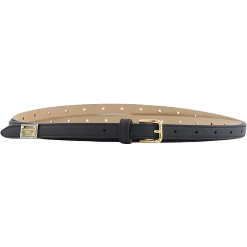 Buckled Leather Belt With Logo Tag , female, Sizes: 80 CM, 75 CM, 90 CM, 95 CM - Dolce & Gabbana - Modalova