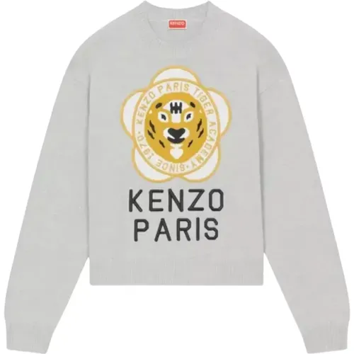 Grauer Logo Pullover , Damen, Größe: XS - Kenzo - Modalova