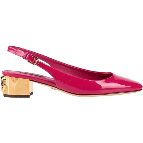 Fuchsia Lederpumps mit Riemen - Dolce & Gabbana - Modalova