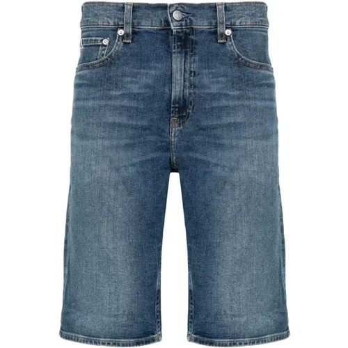 Blaue Jeans Shorts , Herren, Größe: W31 - Calvin Klein Jeans - Modalova