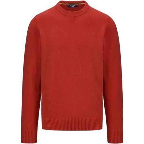 Roter Crewneck Strickpullover , Herren, Größe: XL - K-way - Modalova