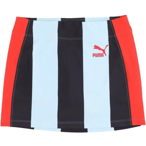 Lady Stripes Mini Skirt , female, Sizes: XS, S - Puma - Modalova