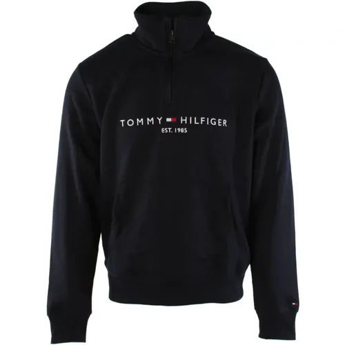 Blauer T-Pullover für Männer , Herren, Größe: M - Tommy Hilfiger - Modalova