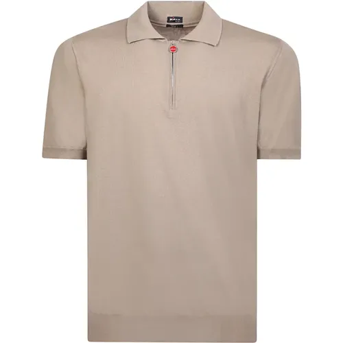 Braunes Baumwoll-Zip-Polo-Shirt - Kiton - Modalova