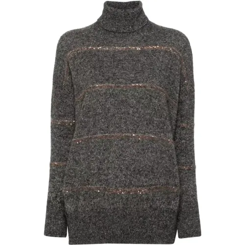 Paillettenverziertes Rollkragenpullover - BRUNELLO CUCINELLI - Modalova