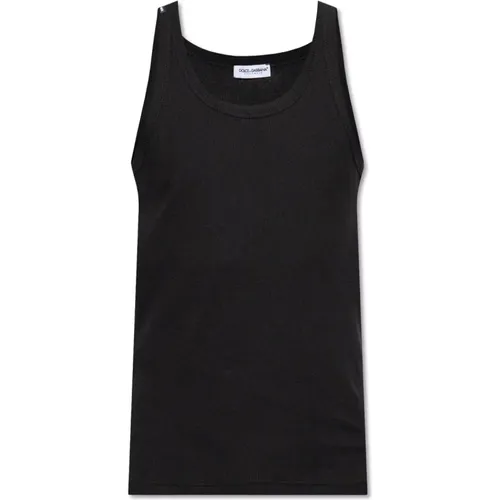 Tank top with logo , male, Sizes: L, M - Dolce & Gabbana - Modalova