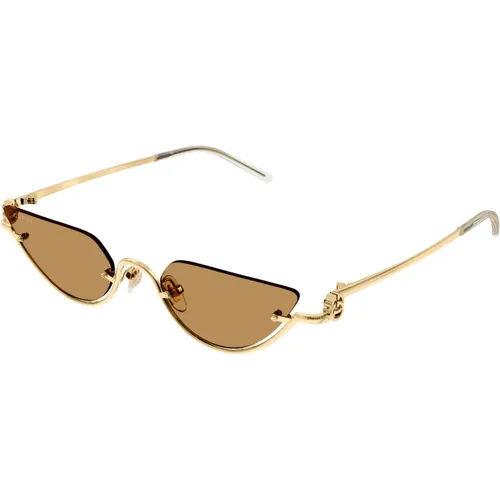Gold Sunglasses with Original Accessories , female, Sizes: 53 MM - Gucci - Modalova