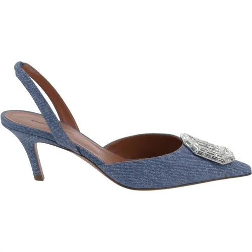 Blaue Nabukleder Pumps Ss22 - Amina Muaddi - Modalova