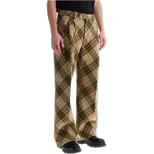 Brushed Wool Tailored Trousers , male, Sizes: M, L - Burberry - Modalova