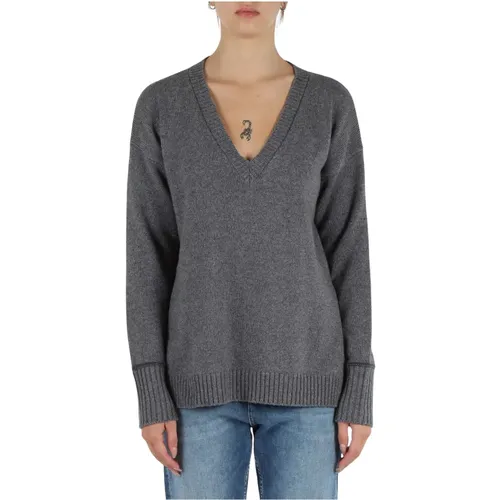 V-Ausschnitt Cashmere Merino Pullover - MALIPARMI - Modalova