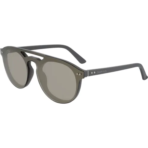 Gold/Grey Mirrored Sunglasses Ck19500S-717 , unisex, Sizes: 64 MM - Calvin Klein - Modalova