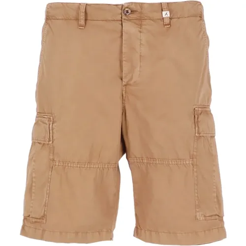 Braune Baumwoll-Leinen Bermuda Shorts , Herren, Größe: L - Myths - Modalova