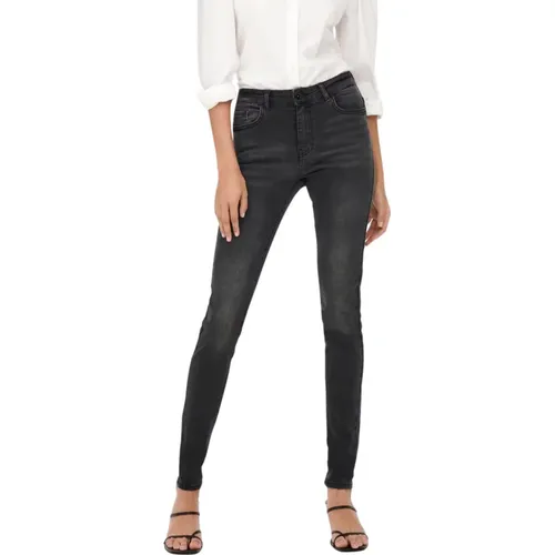 Mid Waist Skinny Jeans mit Blumenmuster - JACQUELINE de YONG - Modalova