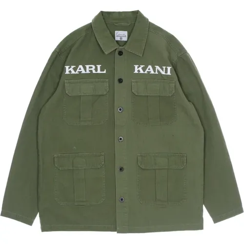 Retro Gewaschene Utility Hemdjacke , Herren, Größe: S - Karl Kani - Modalova