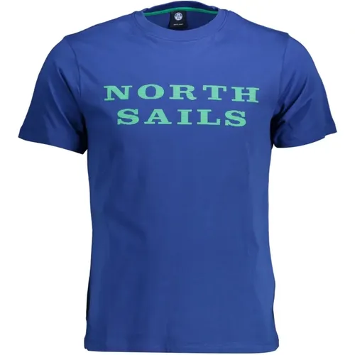 Schickes Blaues Print-T-Shirt , Herren, Größe: 2XL - North Sails - Modalova