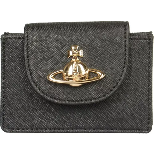 Saffiano Flap Card Holder Wallet , female, Sizes: ONE SIZE - Vivienne Westwood - Modalova