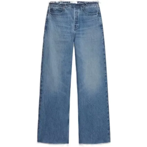 Wide Leg Cut Off Jeans , female, Sizes: W25, W28, W27 - Frame - Modalova