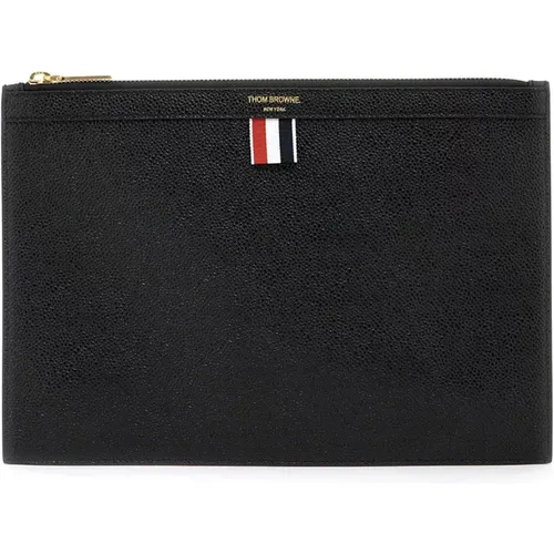 Tricolor Ribbon Leather Document Holder , male, Sizes: ONE SIZE - Thom Browne - Modalova