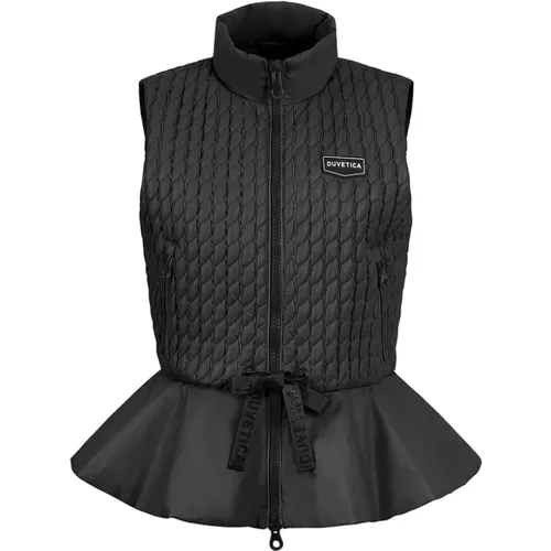 Ruffled Short Padded Vest - Telemaco , female, Sizes: L, S, 2XS, XS - duvetica - Modalova