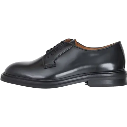 Schwarze Lederschnürschuhe - Selected Homme - Modalova