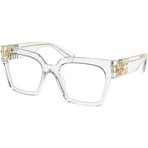 Weiße Rahmen Sonnenbrille , unisex, Größe: 52 MM - Miu Miu - Modalova
