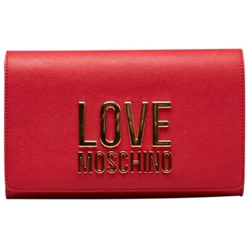 Rote Umhängetasche mit Kette - Love Moschino - Modalova