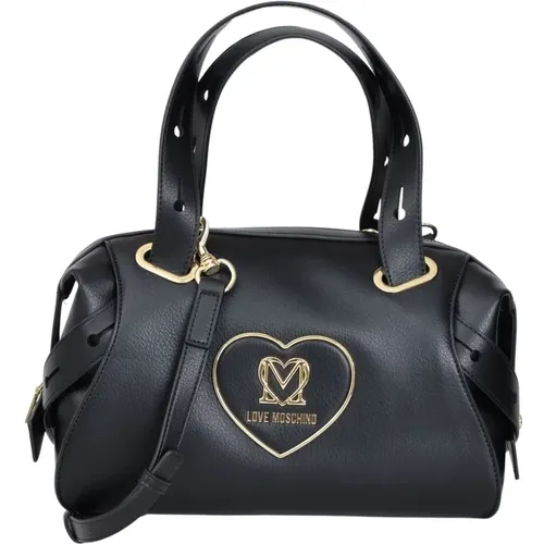 Handbag with Heart Plaque , female, Sizes: ONE SIZE - Love Moschino - Modalova