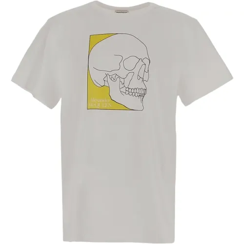 Skull Print T-Shirt , Herren, Größe: L - alexander mcqueen - Modalova