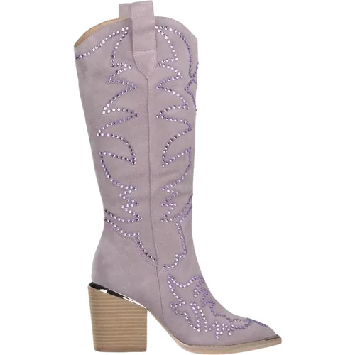 Glitter Cowboy Boot with Heel , female, Sizes: 3 UK, 7 UK - Alma en Pena - Modalova