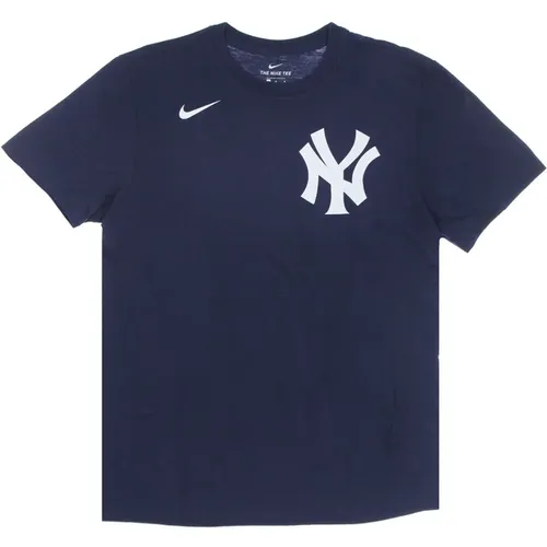 Yankees Wordmark Tee Navy , Herren, Größe: L - Nike - Modalova