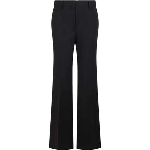 Tailored Cotton Trousers Flared Hem , female, Sizes: S, M, XS - Msgm - Modalova