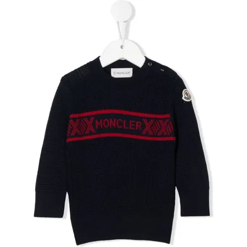 Marineblauer Crew Neck Sweater für Kinder - Moncler - Modalova